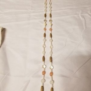 White acrylic bead necklace 19inches  long